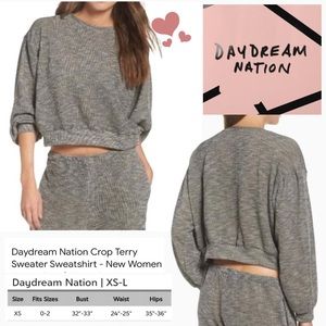 💤☁️💤 Daydream Nation Crop Terry Sweatshirt Sweater NWT Size XS
